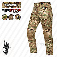 Brutals nактичні штани з плісованими вставками, бойові брюки ЗСУ мультикам з наколінниками