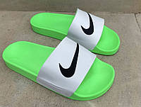 Nike Slides White/Neon Green