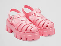 Prada Monolith Platform Sandals Pink