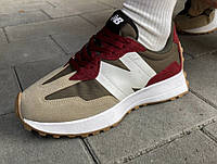 NB New Balance 327 Beige Haki Violet Maroon