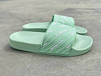 Balenciaga Slides Small Logo Mint Green'