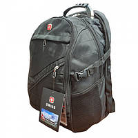 Рюкзак городской Swiss Bag 8810 с дождевиком 50*33*25 см 32 литра с USB и AUX выходами Чёрный gr