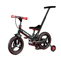 Дитячий двоколісний велосипед-трансформер 3в1 біговел Best Trike BT-84119 Червоний, колеса PU 12', з ручкою