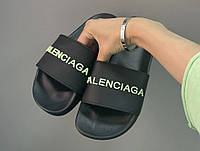 Balenciaga Logo Slides Black Green