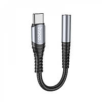 Адаптер переходник USB C To 3.5mm Hoco LS33 Metal Gray