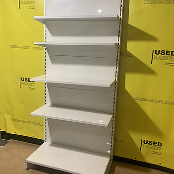 Торговий пристінний стелаж 2350х1000 з металевими полицями WIKO б/у, білий