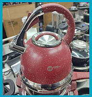 Чайник с гранитным покрытием, 3,5 л. со свистком ZP-021 черный, красный ,белый