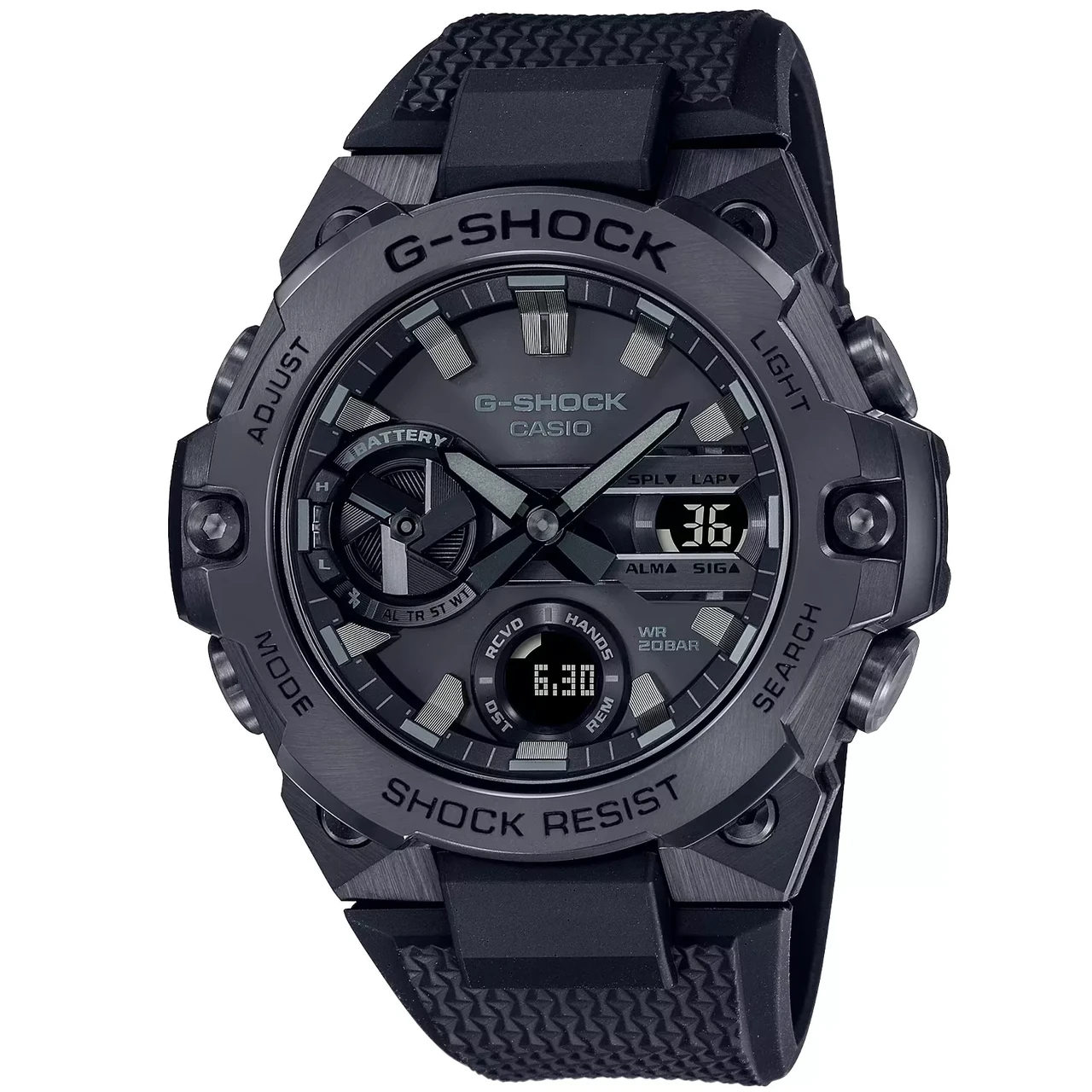 Наручний чоловічий спортивний оригінальний годинник Casio Касіо джи шок G-SHOCK GST-B400BB-1AER G-Steel
