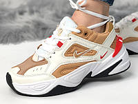 Nike M2K Tekno 'Red Desert Ore' Brown Cream White Red Black