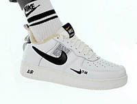 Nike Air Force Winter White Black Mini Swoosh Fur