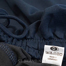 58 (4XL). Чоловічі спортивні штани великого розміру / Узбекистан, трикотаж двунитка - темно-сині, фото 6