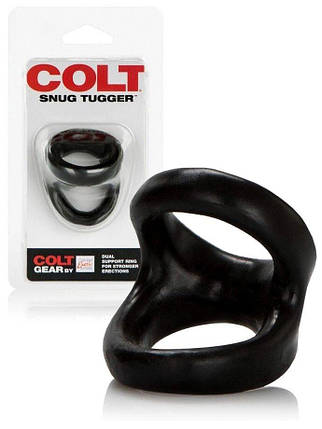 Кільце ерекційне подвійне COLT Snug Tugger Double Cockring Black, фото 2