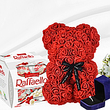 Ідеальний подарунковий набір для жінок на 14 лютого Ведмедик 25см + цукерки Raffaello Червоний, фото 2