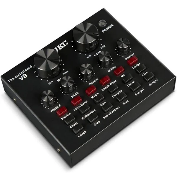 Звукою аудіо мікшер UKC V8 - c Bluetooth та вбудованими пресетами Black