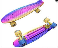 Скейт Пенни борд, скейтборд, Penny board пениборд полеуретановые колеса-светятящиеся