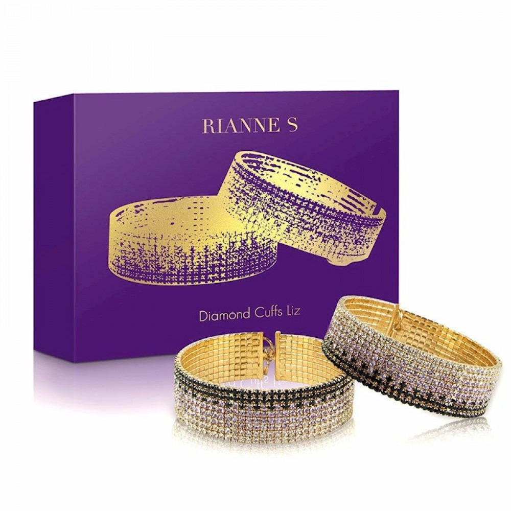 Наручники со стразами золотисті "Diamond Icons Liz" Rianne S
