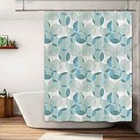 Шторка для ванни з поліестеру водонепроникна Bathlux 180x180 см з кільцями, фіранка для ванної кімнати, фото 2