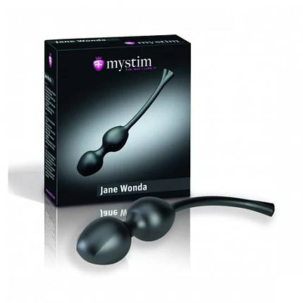 Вагінальні кульки Mystim Jane Wonda Geisha Balls Duo чорні, 19 см х 3 см, фото 3