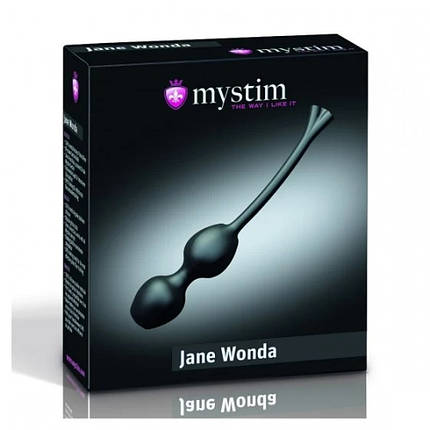 Вагінальні кульки Mystim Jane Wonda Geisha Balls Duo чорні, 19 см х 3 см, фото 4