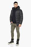 Коротка чоловіча зимова графітова куртка модель 37055, фото 2
