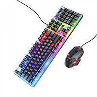 Комплект клавиатуры и мыши - Hoco GM18 Luminous gaming keyboard and mouse set(Russian version) - Black от