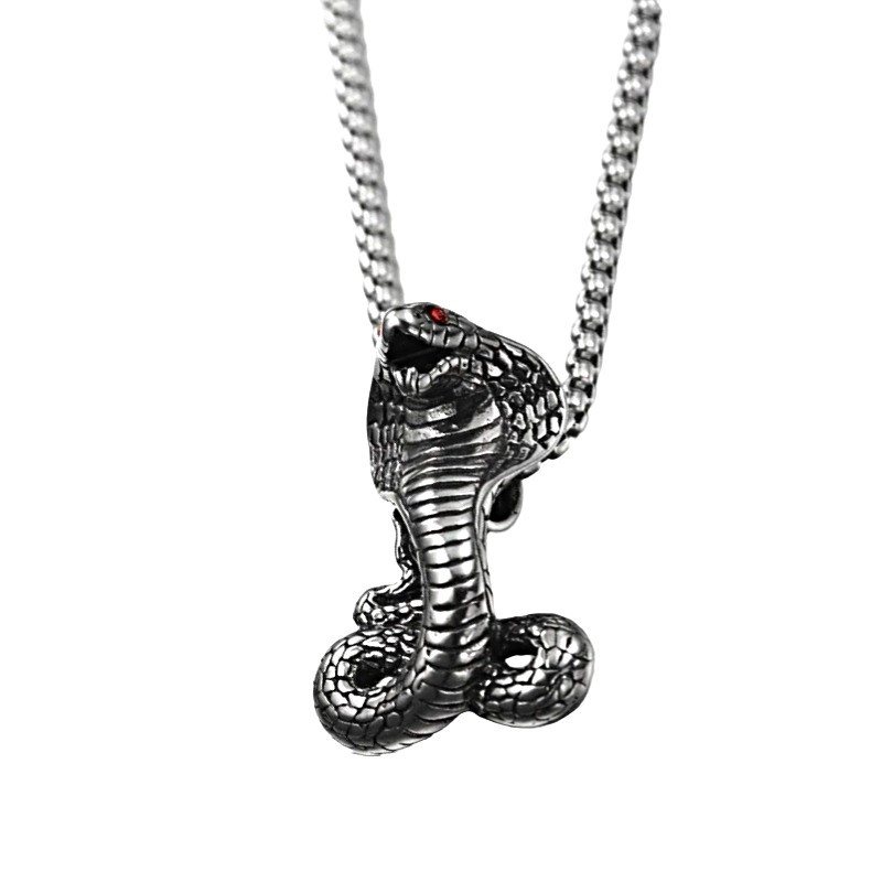 Підвіска "Кобра" Type С1 з ланцюжком 60 см. срібляста, фото 1