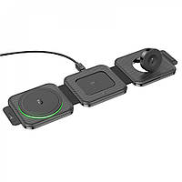 Беспроводное зарядное устройство Magnetic Charger 3 in 1 Hoco CQ4 Black