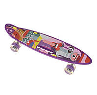 Пенниборд со светящимися колесами Penny , скейт для девочки, скейт для мальчика,(читать текст)