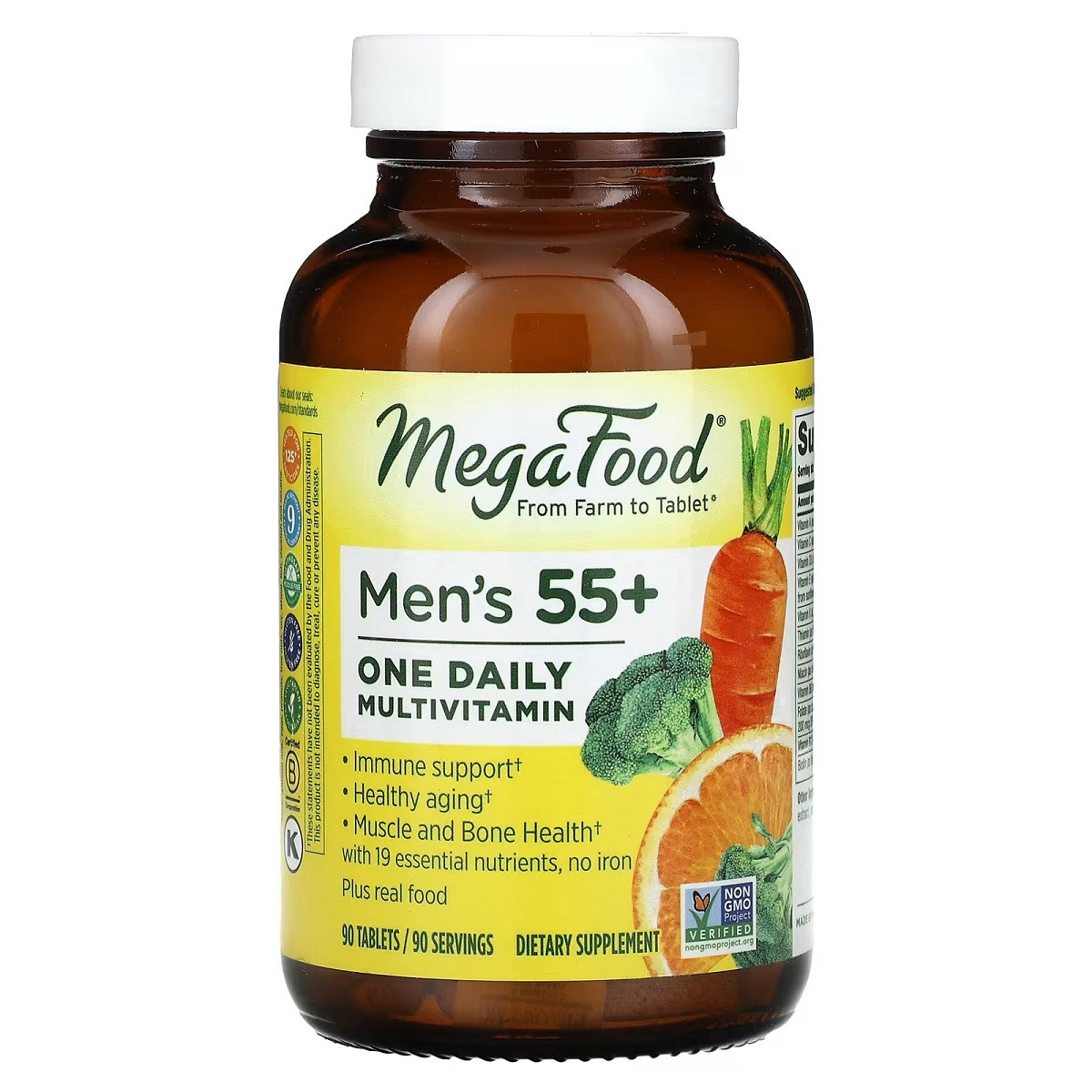 Мультивітаміни для чоловіків 55+, Men Over 55 One Daily, MegaFood, 90 таблеток