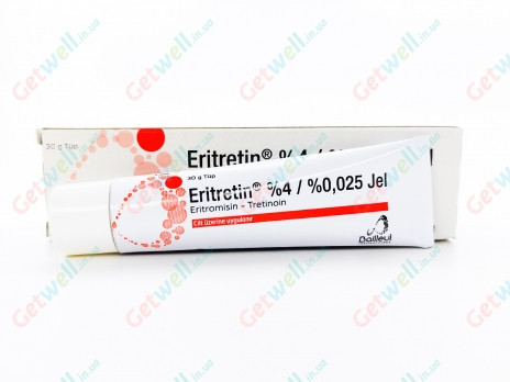 Эритретин гель %4 / %0,025, 30 гр, Eritretin %4 ОРИГИНАЛ,крем -гель от акне. - фото 1 - id-p2091840851