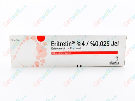 Эритретин гель %4 / %0,025, 30 гр, Eritretin %4 ОРИГИНАЛ,крем -гель от акне. - фото 3 - id-p2091840851