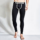 Стильна чоловіча термобілизна Addtexod чорні бавовняні підштанники, фото 2
