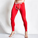 Зимова термобілизна чоловіча Addtexod червоні бавовняні підштанники, фото 3