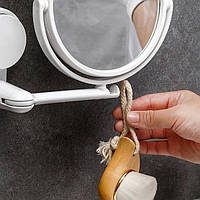 Круглое настенное зеркало в ванную косметическое зеркало для макияжа поворотное