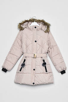 Куртка дитяча зимова  для дівчинки світло-бежевого кольору Уцінка 172317S