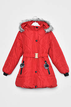 Куртка дитяча зимова  для дівчинки червоного кольору Уцінка р.3XL 172327S
