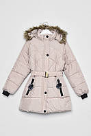 Куртка детская зимняя для девочки светло-бежевого цвета Уценка 172317T Бесплатная доставка