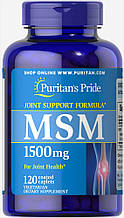 МСМ, Метилсульфонілметан, MSM, Puritan's Pride 1500 mg, 120 каплет