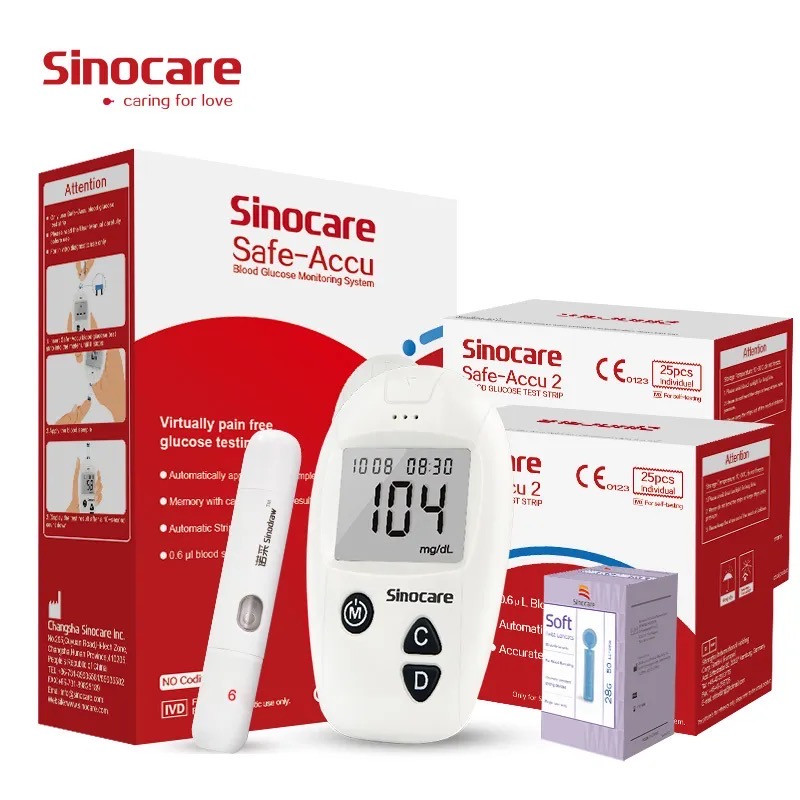 Sinocare Safe-Accu Глюкометр + 100 ланцетів +100 тестових смужок
