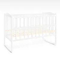 Кроватка-качель детская "Радуга" цвет белый (1) откидной бортик