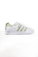 Кроссовки Adidas Superstar White/Green 36