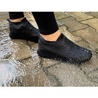 Бахіли (розмір M) латексні водонепроникні на взуття. Чорні