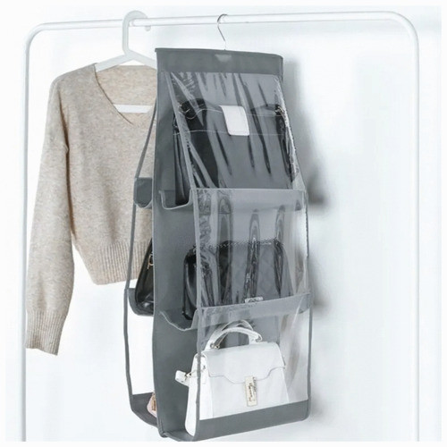 Вертикальний органайзер для зберігання речей, підвісний органайзер для зберігання одягу, взуття, сумок. Сірий, фото 1