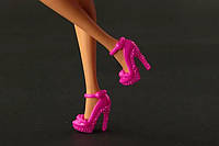 Туфли для куклы Барби модельные на каблуке, обувь для Барби Розовый