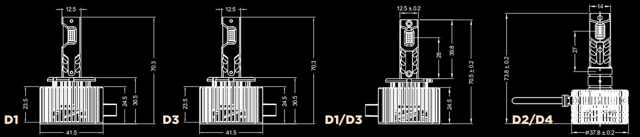 Світлодіодні лампи DriveX D4 DLX series 50W 6000K CAN під штатний блок DS - фото 5 - id-p2091930743