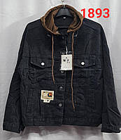 Куртка джинсова жіноча молодіжна з капюшоном розміри M-XL (2кв) "PALMIRA" недорого від прямого постачальника
