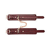 Шкіряні поножі Liebe Seele Wine Red Ankle Cuffs, знімний ланцюжок-кріплення, фото 4