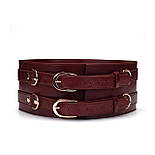 Шкіряний пояс для бондажу Liebe Seele Wine Red Waist Cuff, L Size, фото 2