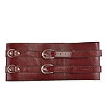 Шкіряний пояс для бондажу Liebe Seele Wine Red Waist Cuff, M Size, фото 5