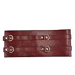 Шкіряний пояс для бондажу Liebe Seele Wine Red Waist Cuff, M Size, фото 6